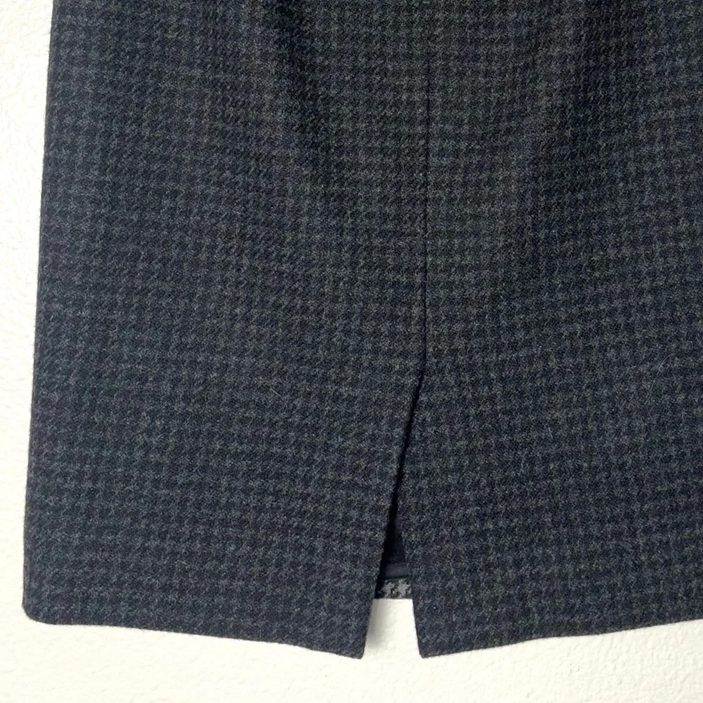 J. Crew Colorblock pencil skirt in houndstooth wool blend women's 8 Black & Gray